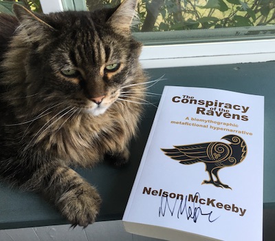 Jose Gaspar the cat unimpressed with the author's writing.